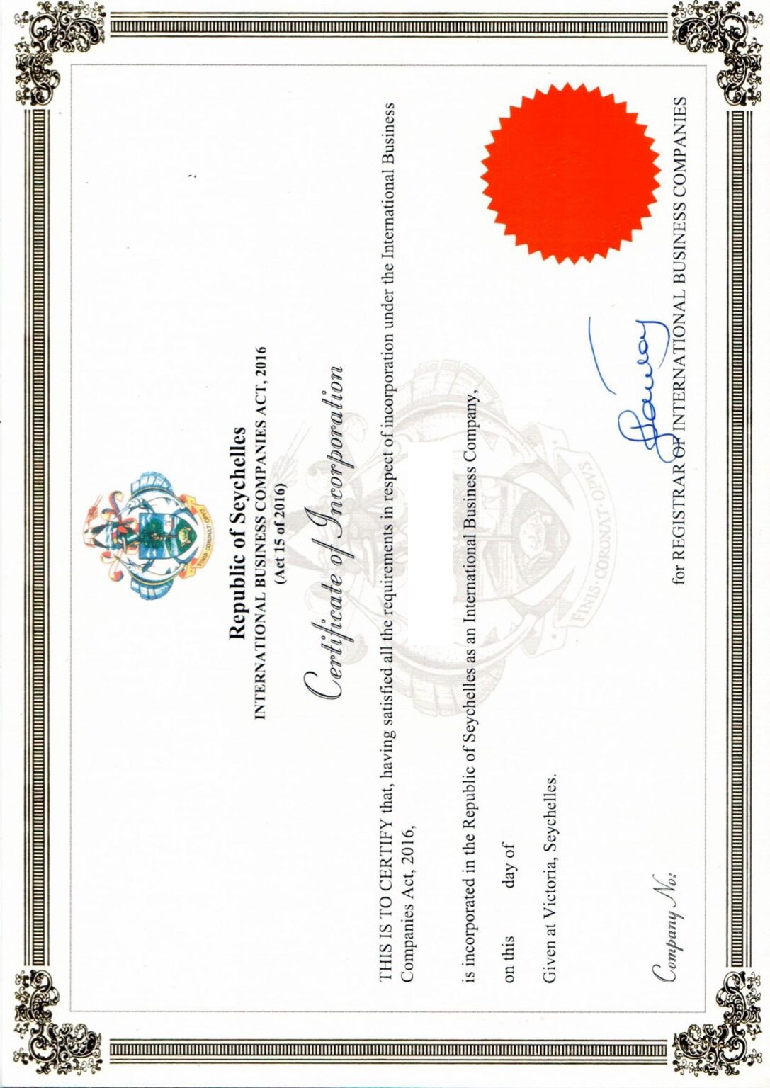 Certificate of Incorporation